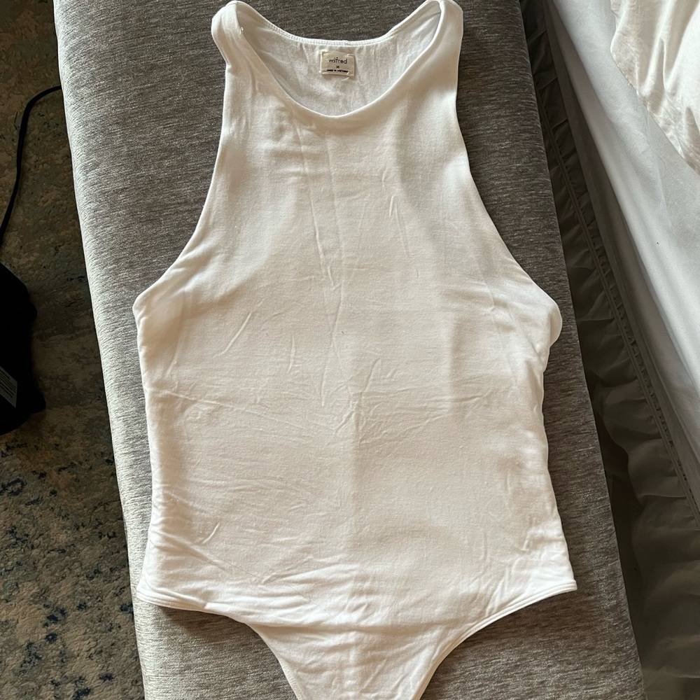 White Aritzia Wilfred Bodysuit